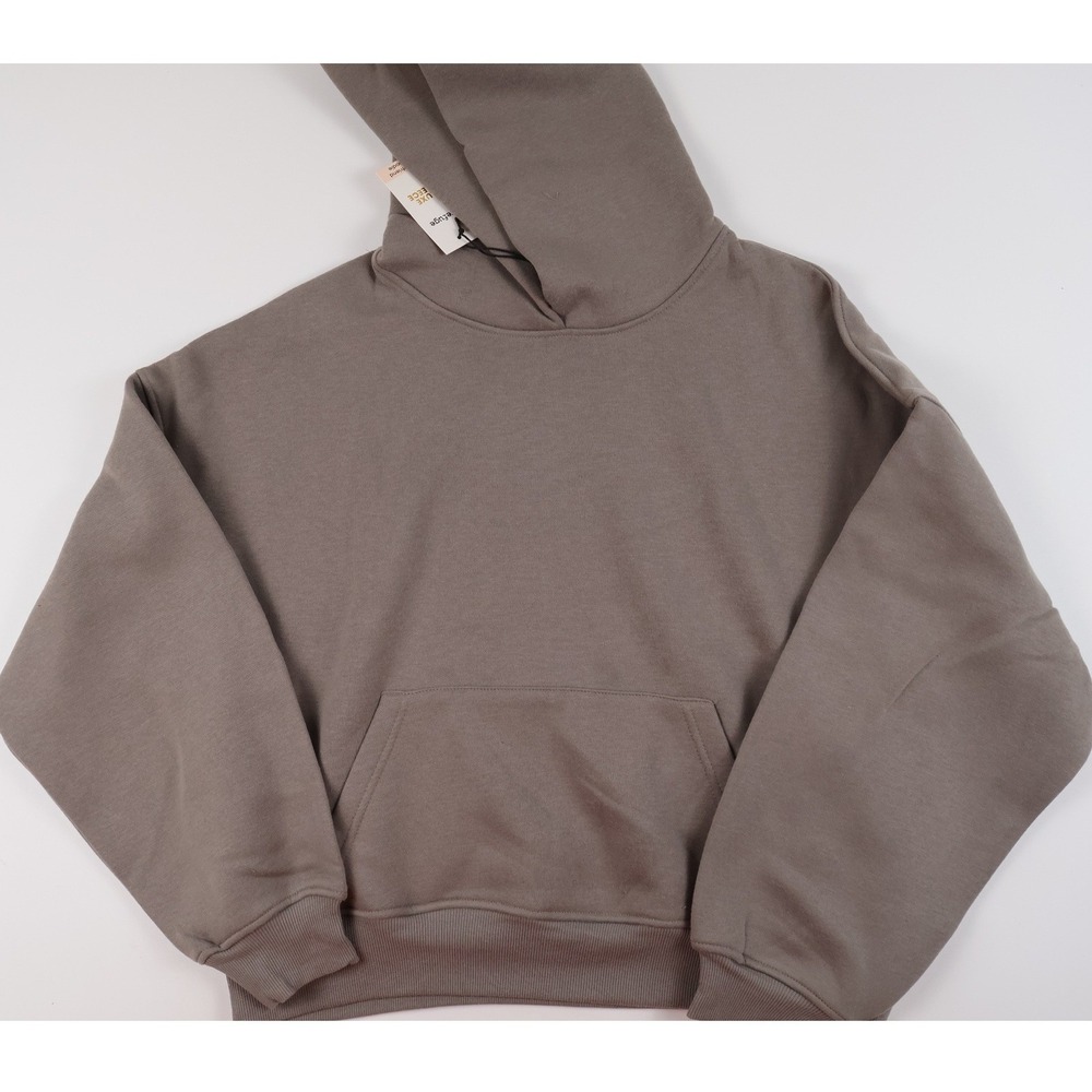 Refuge Hoodie Luxe Fleece Taupe Brown Solid L/XL NWT